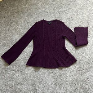 Ann Taylor Purple Bell Sleeve Sweater